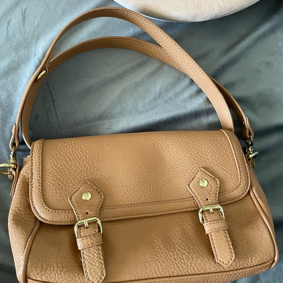 BCBGenration Messenger Crossbody Bag. Tan color. Size: 10” x 7” x 3.5” - Picture 13 of 16